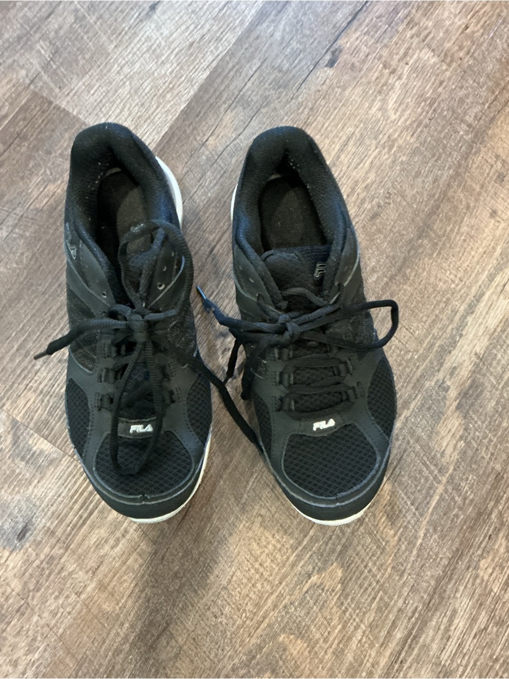 Fila Black Mesh Lace-Up Sneakers